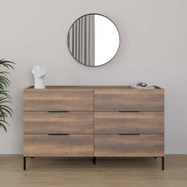 Hanah Home Cómoda de Nogal con 6 Cajones
